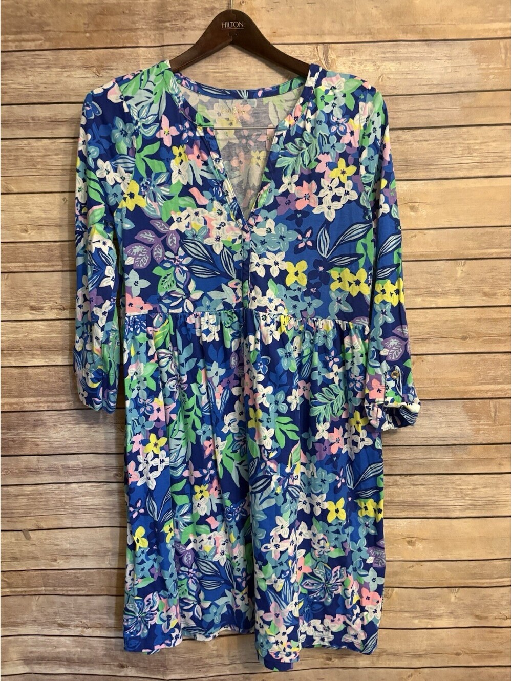 Lilly Pulitzer Loran Swing Dress Blue Floral Borealis Blue Print Size M